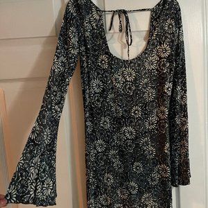 Blue Floral Hippie Dress